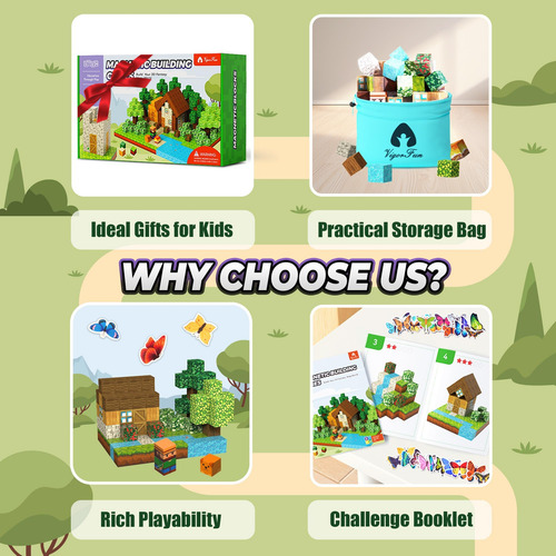 Set De Construcción De Cabañas Vigorfun Forest Con Bloques M