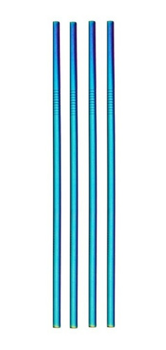 Popotes Tornasol Acero Ecológicos 8pz+2 Cepillos Full