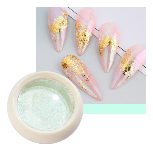 Polvo Efecto Aurora Tendencia Uñas Decoración Nails