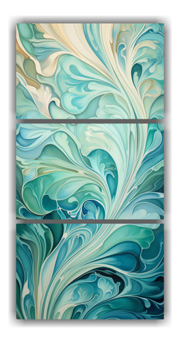 30x60cm Cuadro Decorativo Abstracto Con Tonos Art Nouveau Y 