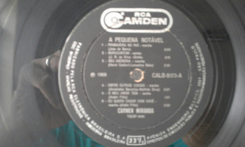 Lp Carmen Miranda A Pequena Notavel 1968 Mono . (Usado)