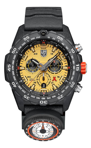 Reloj De Pulsera Luminox Para Hombre Negro Xb.3745 Correa Amarillo