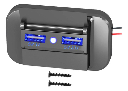 Panel De Salida Usb Para Rv, Cargador De Teléfono Luz Azul