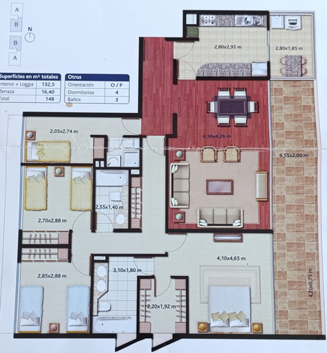 Precioso Depto. 148 M2 / 4d + 3b / La Luma / Vitacura