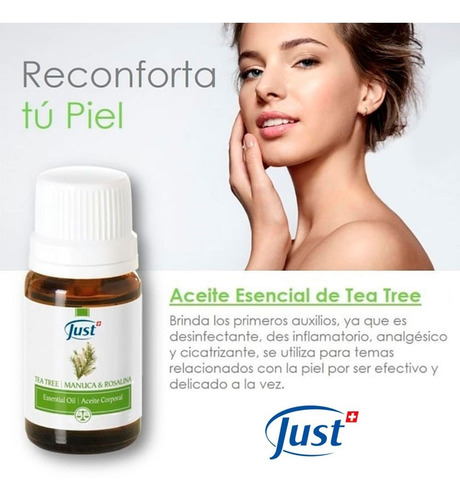 Imagen 4 de 7 de Aceite Esencial De Tea Tree 10ml Swiss Just Original