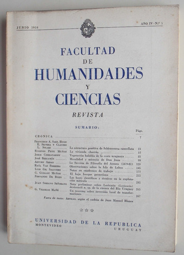 Revista: Facultad De Humanidades Y Ciencia Junio 1950 Nº 5