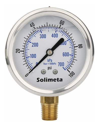 Solimeta 2-1 2  Dial Size Oil Filled Pressure Gauge Case