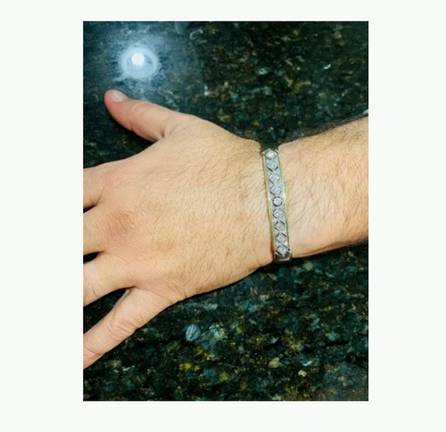 Esclava De Hombre Con Diamantes, Oro 18k, Envios Gratis.