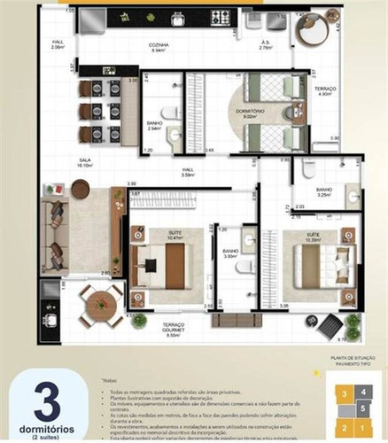 Imagem 8 de 17 de Apartamento, 3 Dorms Com 101.29 M² - Ocian - Praia Grande - Ref.: Mec45 - Mec45