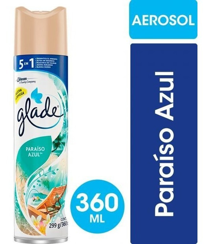 Imagen 2 de 5 de Glade Aerosol 5 En 1 Paraiso Azul 360cm3
