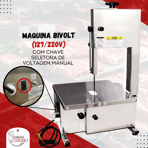 Serra Fita De Bancada Inox 350w P/ Açougue Ossos Congelados