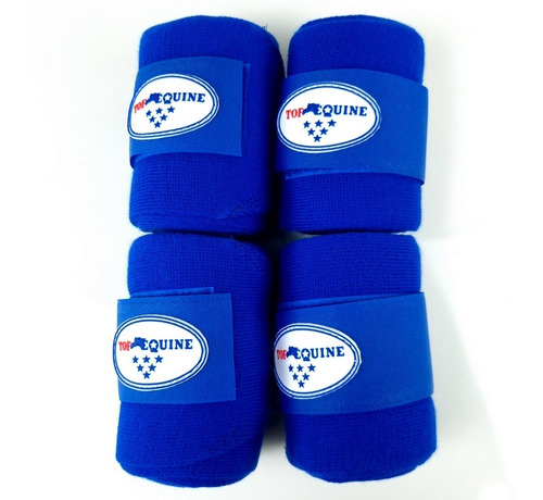 Conjunto De Liga Top Equine 4 Patas 100% Algodão Azul