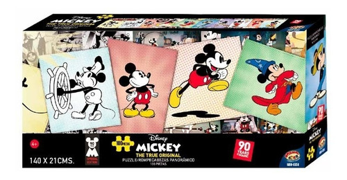 Mickey Rompecabezas Panorámico 100 Pcs 140 X 21 Cms Stock 