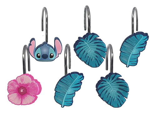 Cortina De Ducha Con Diseño De Lilo Y Stitch Azul Claro