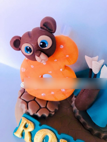 Merida Princesa Oso Cake Topper Vela Pasta Francesa