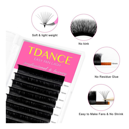 Tdance Extensiones De Pestañas Volumen Rápido 0.05 D Curl