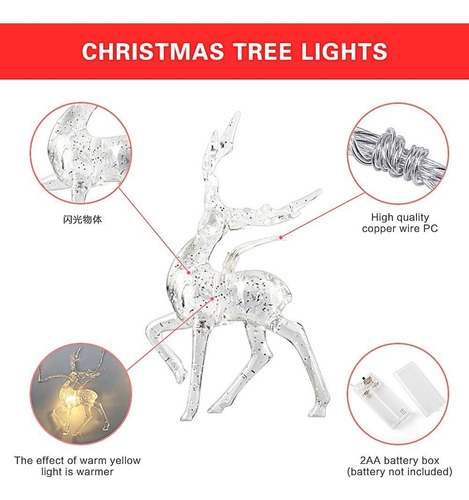 L Adorno Navideño Con Forma De Reno Iluminado Para Jardín