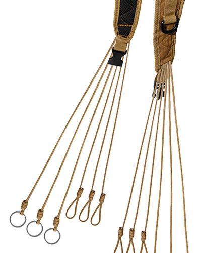 Cordón De Llamada De Paracord 12 Bucles Juego De Aves Caqui
