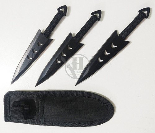 Cuchillo Tactico Kunai De Lanzar 3 Cuchillos Funda Nf5514 