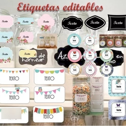 Kit Imprimible Etiquetas Frascos Vasos Editables Frases 2