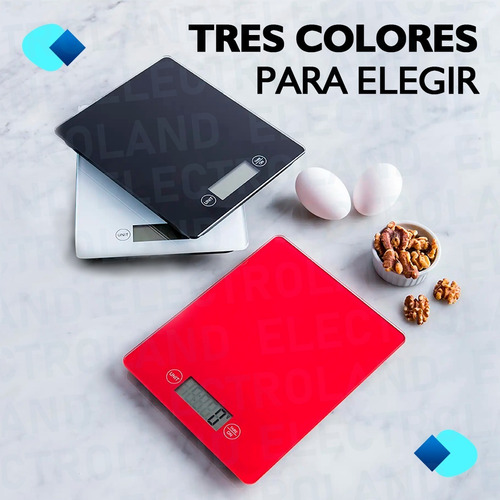 Imagen 8 de 10 de Balanza Cocina Vidrio Templado Precision 1gr A 5kg Digital