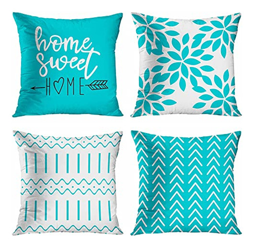 Throw Pillow Covers Set Of 4 Home Sweet Dahlia Modern G...