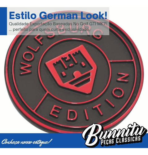 Emblema Brasão Wolfsburg Edition Vw Fusca Brasília Kombi