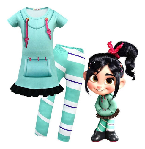 Vanellope Von Schweetz Traje De Cosplay Conjunto Completo