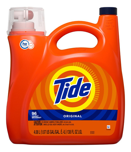 Tide Detergente 4.08lts Original Concentrado He 96lavados