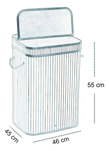Cesto Plegable Para Ropa De Bambú Gris