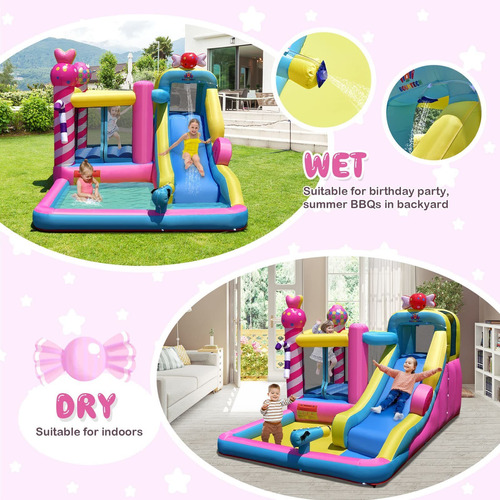 Bountech Tobogan Acuatico Inflable 6 1 Sweet Candy Kids