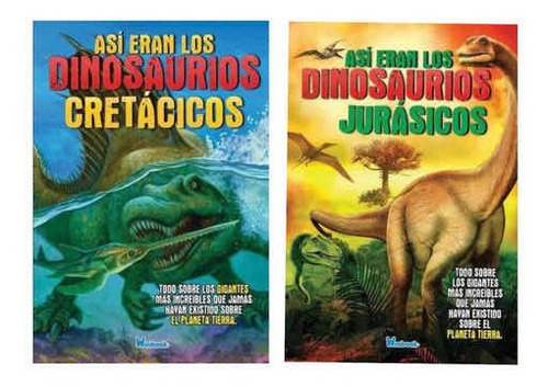 Set 2 Libros Dinosaurios - Cretacico Jurasico - Pasta Dura