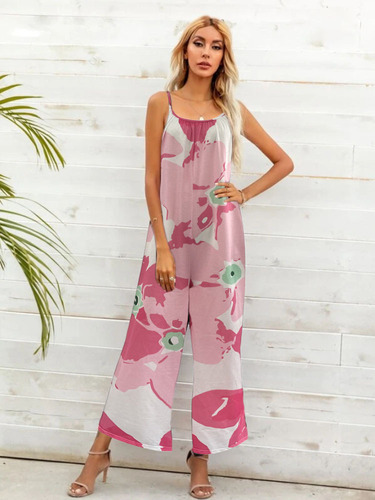 Mono De Playa Camisola Con Estampado De Camuflaje Para Mujer