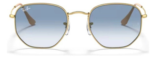 Lentes De Sol Rb3548 Hexagonal Metal 001/3f - Talle M Azul Degrade Azul Claro Dorado Dorado