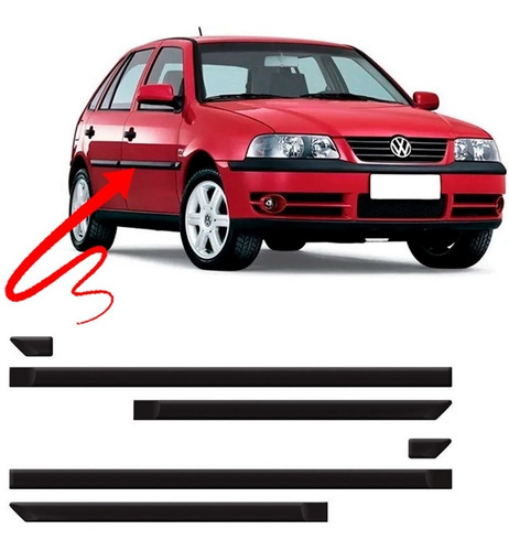 Imagem 1 de 4 de Friso Lateral Gol Parati G3 G4 4 Portas Mod Original Largo