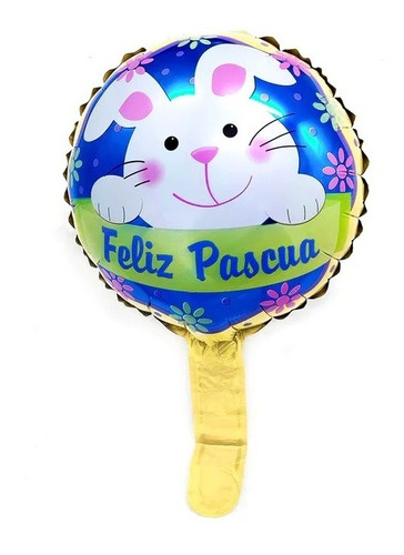 Set 50 Globos Metálicos Feliz Dia De Pascua  Sin Varilla