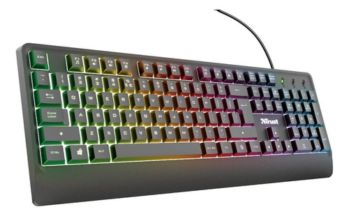 Teclado Gamer Trust Ziva Qwerty Color Negro Con Luz Negro Español España