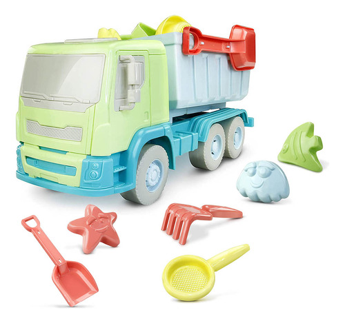 Caminhão Infantil Baby Truck Praia Areia C/ 8 Aces. - Roma Cor Verde/Azul