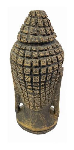 Estatueta Cabeça Buda Hindu Dourado Em Pé Dourado 232