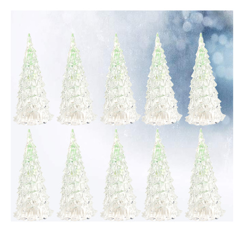 10pcs Colorful Led Color Changing Crystal Christmas Tree Sho