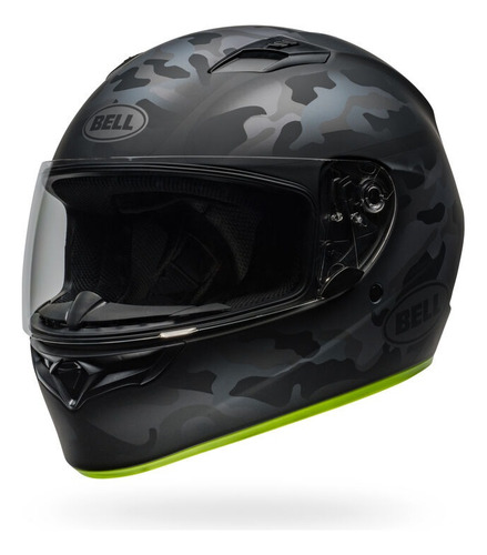 Casco Moto Integral Bell Qualifier Pista Visor Simple Gaona Negro/verde Stealth Xl