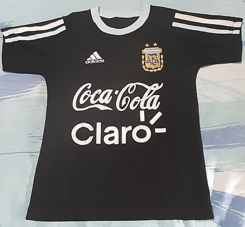 Remera Argentina Niño Negra Retro