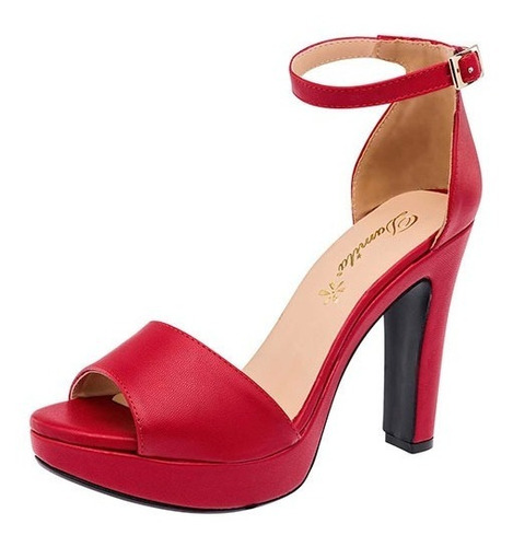 Zapatilla Dama Damita 44090 Rojo Tacón 11 Cm 22-26 *94333 T5