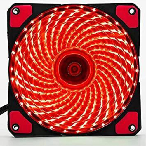 Cooler Fan Ventoinha 120x120mm (12x12cm) Com 15 Led Vermelho