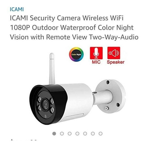 Cámara De Seguridad Icami Wifi Inalámbrica 1080p Color Imper