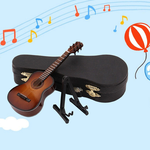 Mini Guitarra Con Soporte Y Estuche Para Niños