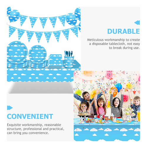 Navidad Mantel Con Dibujos Animados De Cielo Azul Y Nubes