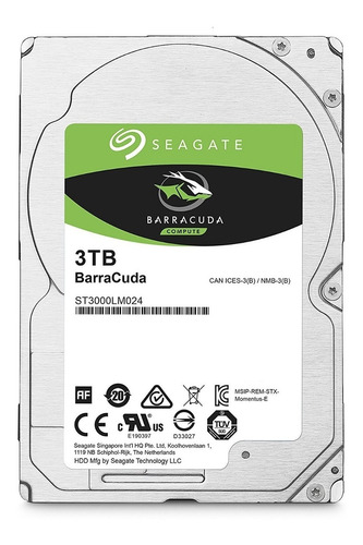 Seagate Barracuda 2.5 3tb St3000lm024 Disco Duro Pc