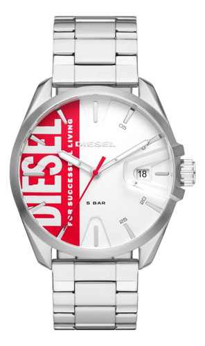 Reloj Hombre Diesel Ms9 Analogo Acero Color de la correa Plateado