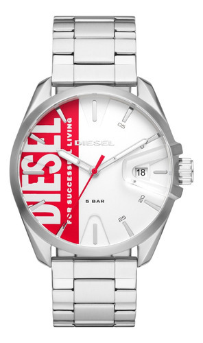 Reloj Hombre Diesel Ms9 Analogo Acero Color De La Correa Plateado